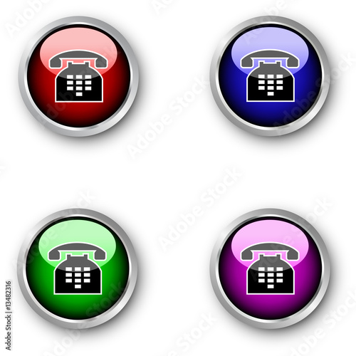 Glossy telephone icons