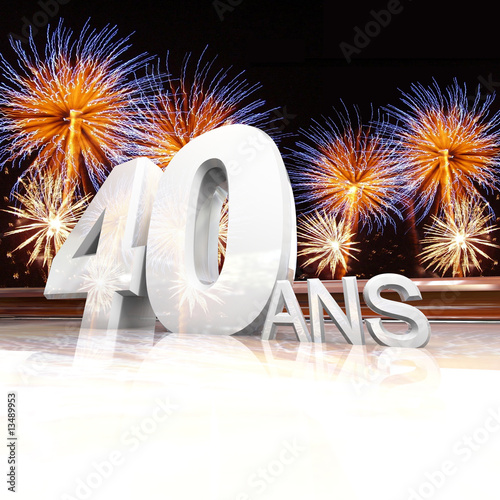 Anniversaire 40 Ans Feu D Artifice Stock Illustration Adobe Stock