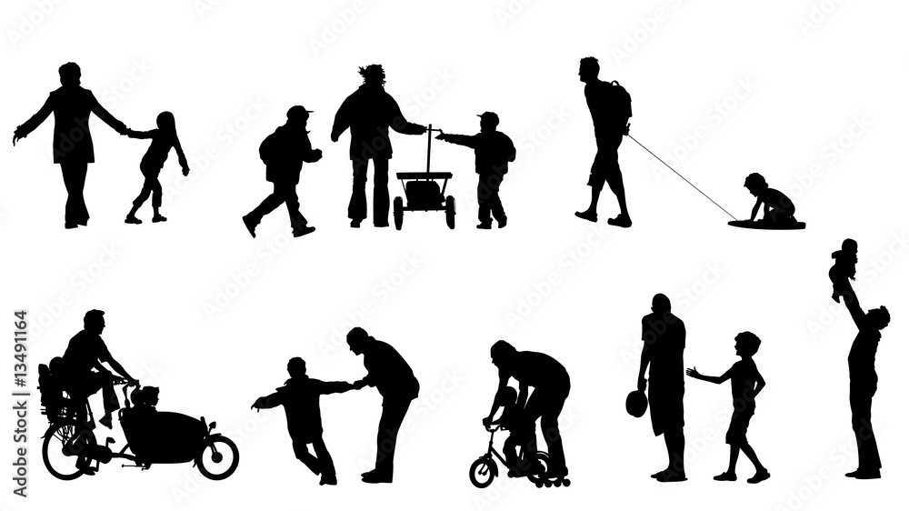 Obraz premium illustration of parents 's quality time with children