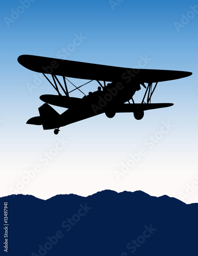 Old Airplane Biplane Vector