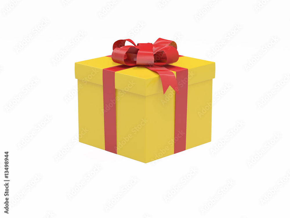 Obraz premium Gift in the yellow box