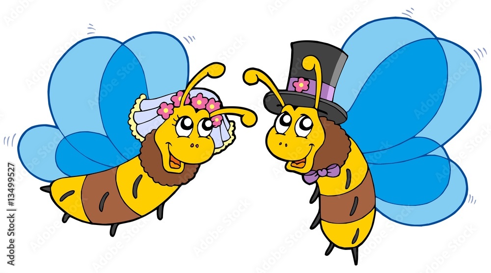 Honey bees wedding couple