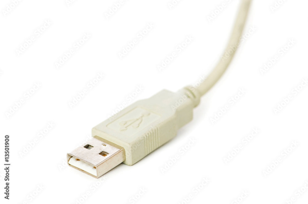 USB cable on white - shallow depth of field USB cable on white - shallow depth of field