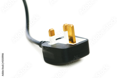 Electric plug isolated on the white background photo