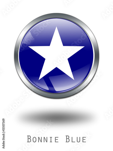 3D  Bonnie Blue  Flag button illustration on a white background