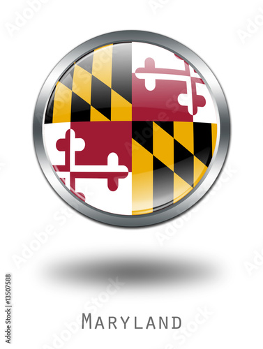 3D Maryland  Flag button illustration on a white background photo