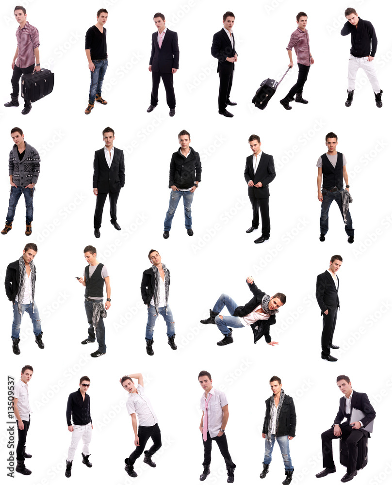 Fototapeta premium Young man posing in different positions