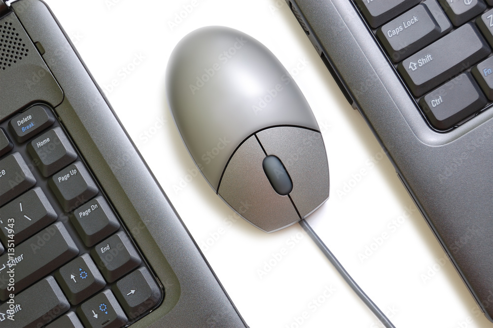 Computer mouse between two laptops Computer mouse between two laptops