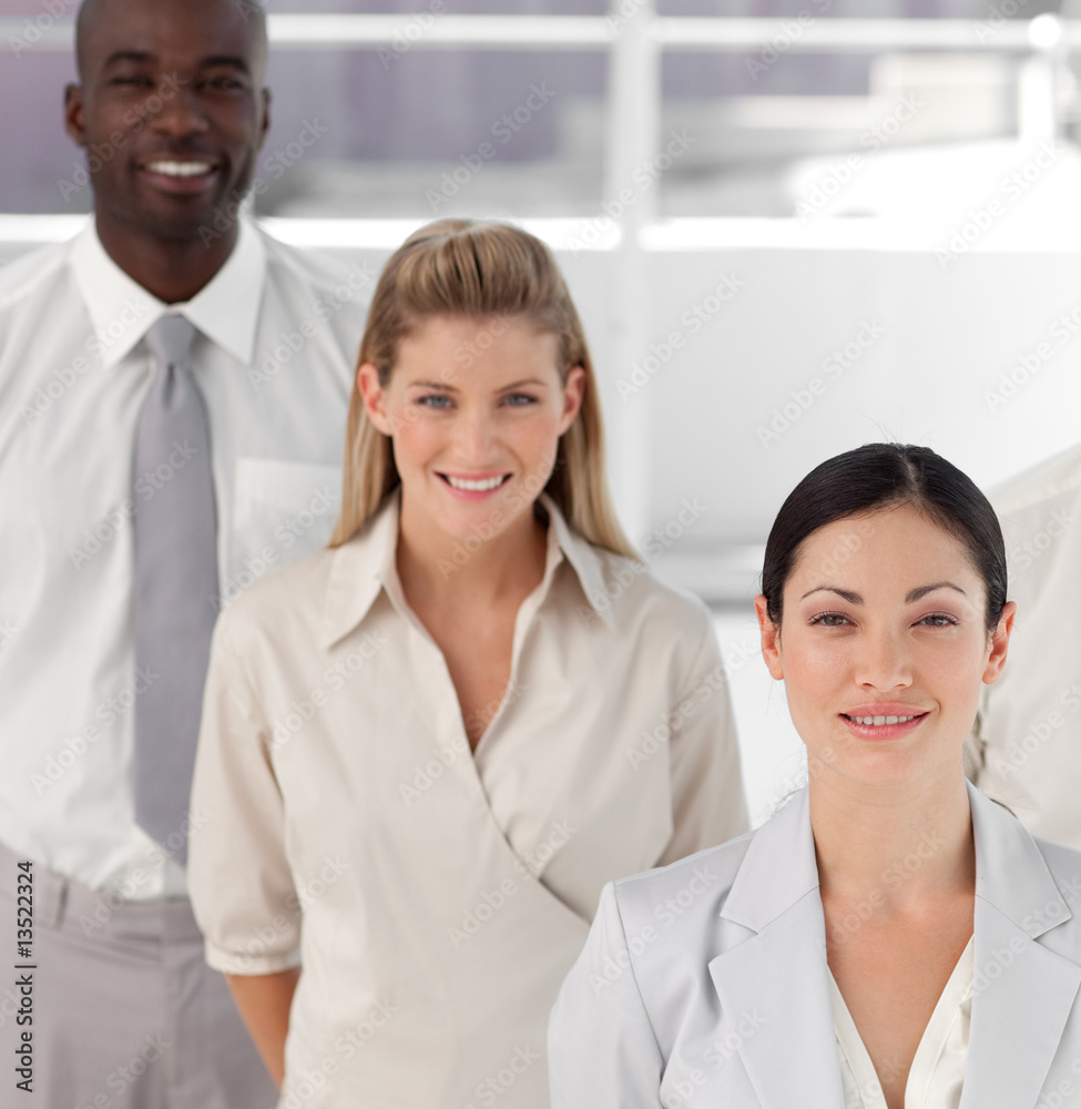 High Angle Potrait shot of Three person Business team High Angle Potrait shot of Three person Business team