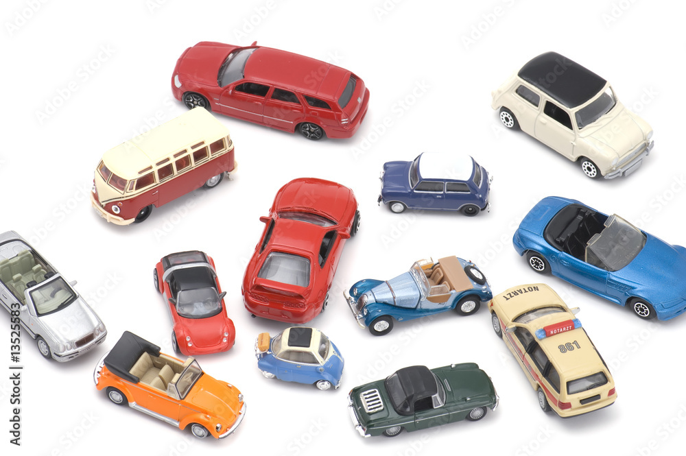 Naklejka premium toy car on white macro