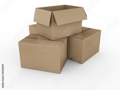 cardboard boxes stacked