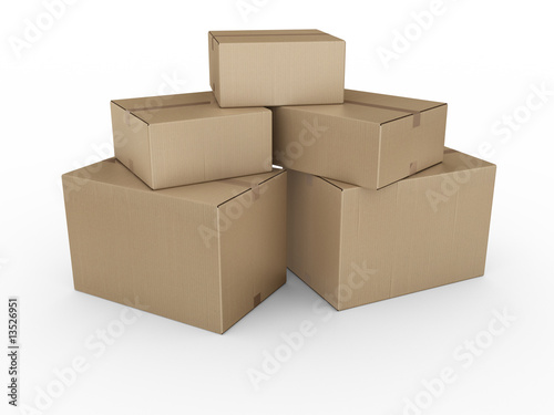 cardboard boxes stacked