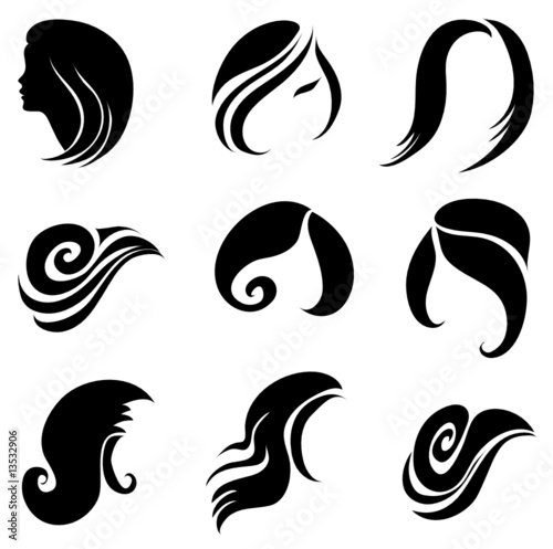 Set of hair logos