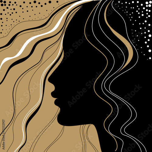 Vintage woman with beautiful hair