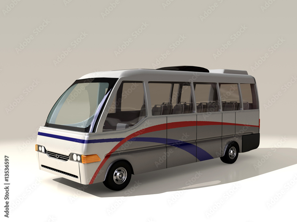 3D model of public transportation shuttle bus 3D model of public transportation shuttle bus