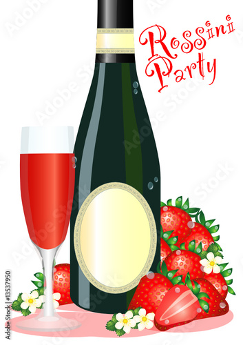 fragole e spumante per il rossini cocktali