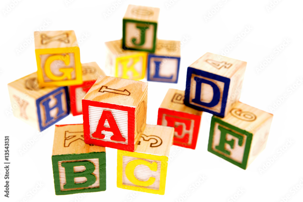 Learning blocks isolated over white