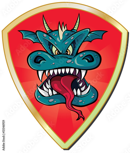 Dragon head shield - Heraldic