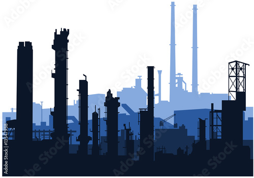 skyline industriale (blue) photo