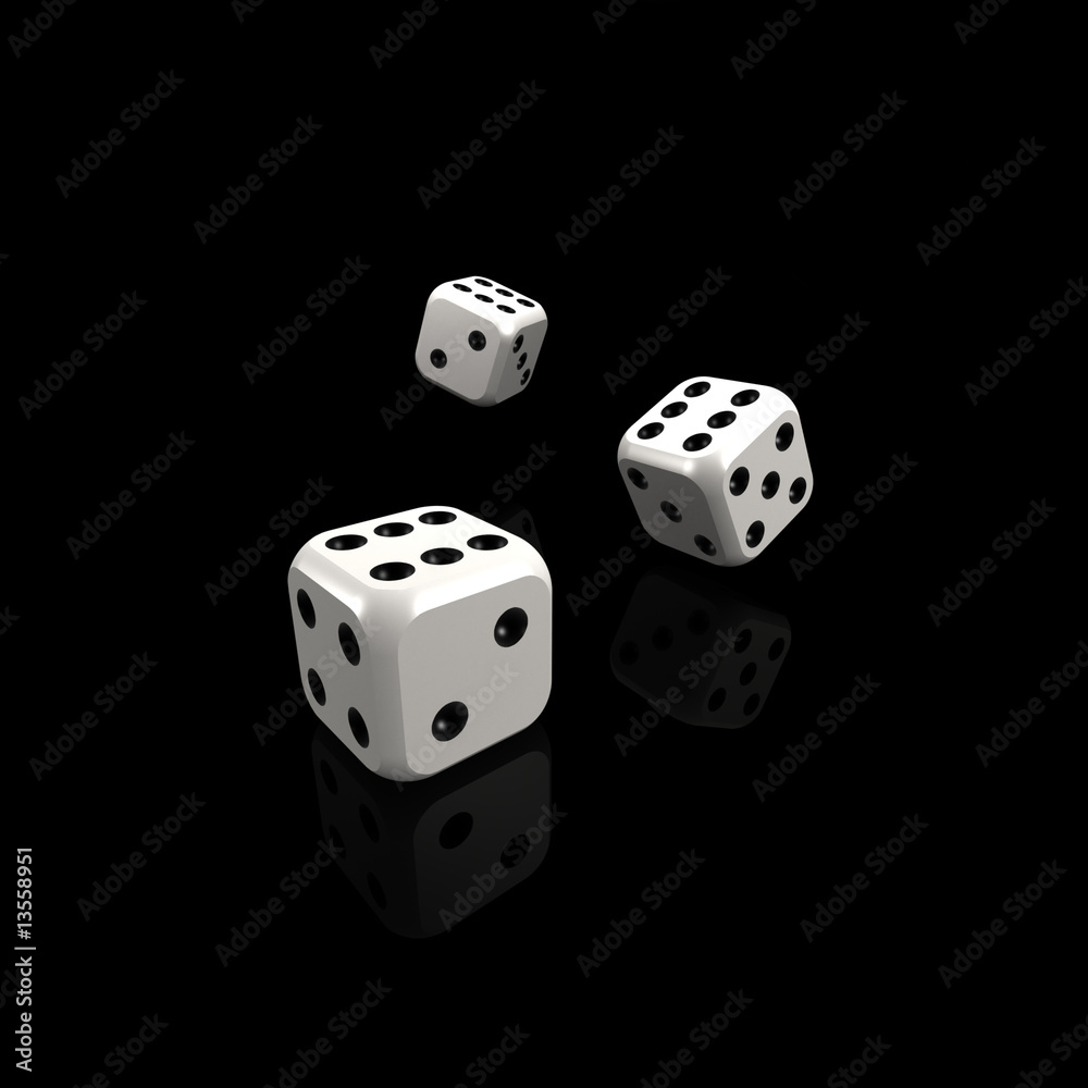 lucky white dice on black background lucky white dice on black background