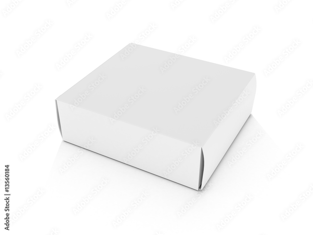 blank white horizontal box lying on white background blank white horizontal box lying on white background