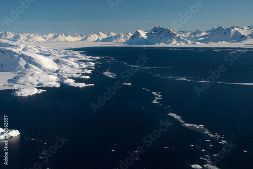 Greenland, ice floe and mountains