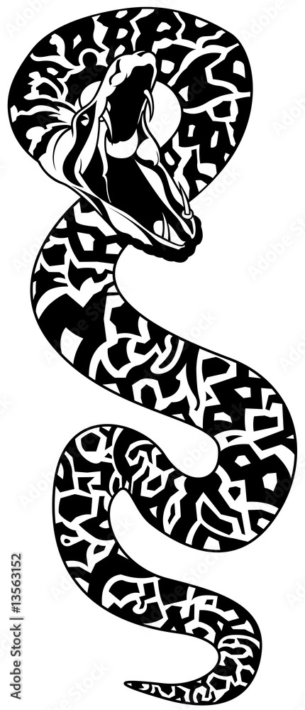 Naklejka premium Snake Tattoo 01 - black illustration