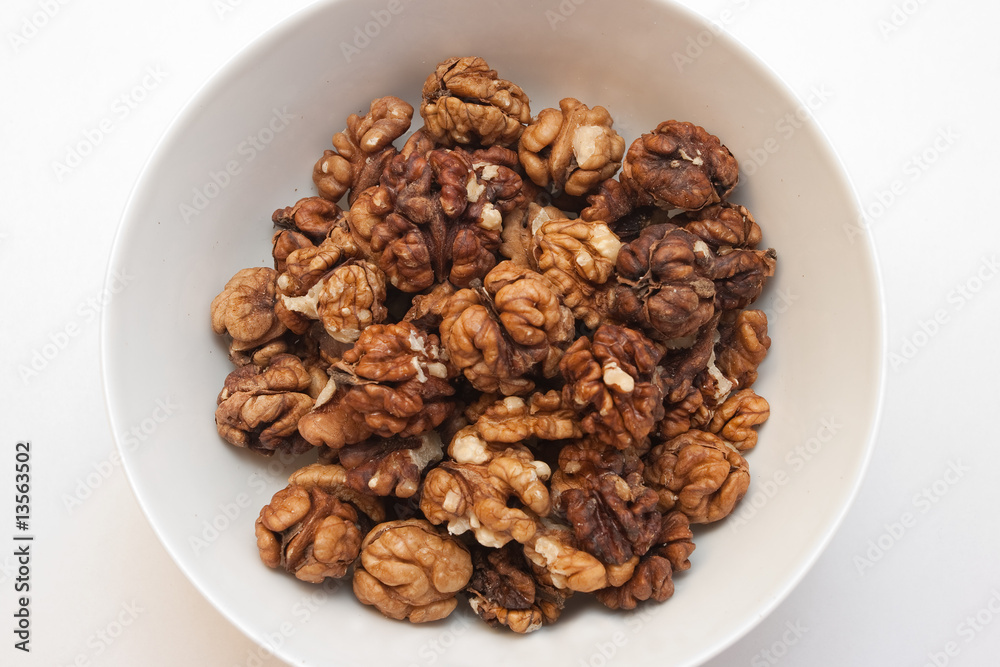 Nuts on white Nuts on white