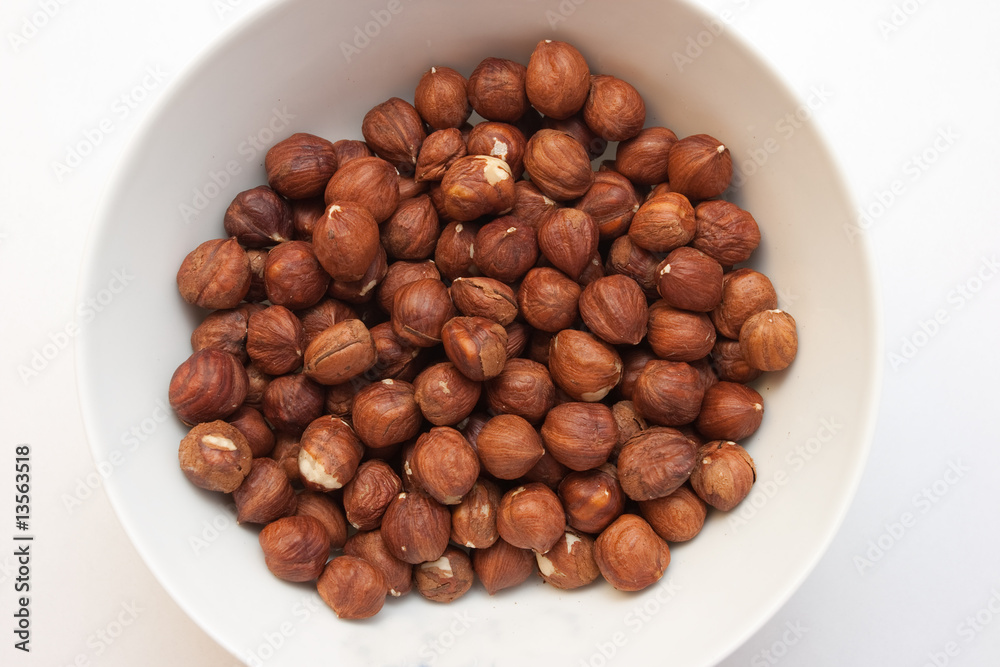 Nuts on white Nuts on white