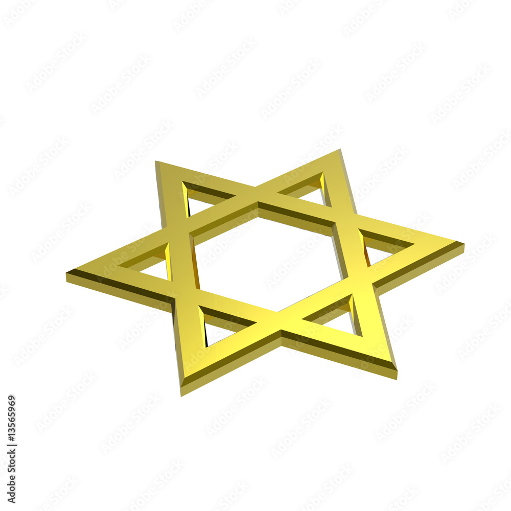 Gold Judaism religious symbol - star of david Gold Judaism religious symbol - star of david