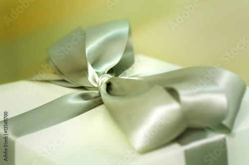 Gift box with bow and ribbon