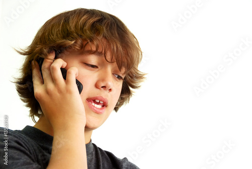 Teenage Boy Talking on Mobile Phone