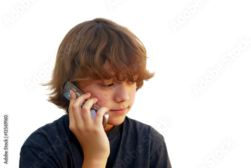 Teen Boy Talking on Mobile Phone