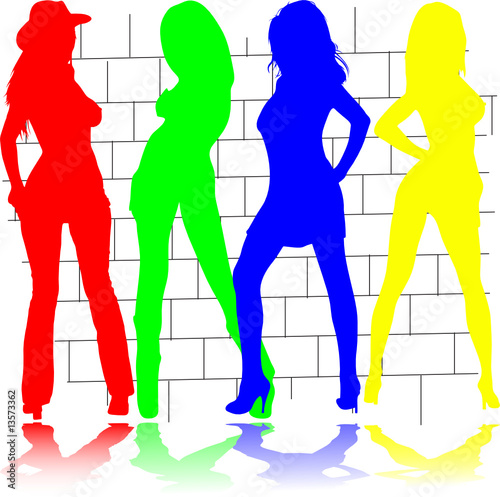 sexy girl color illustration
