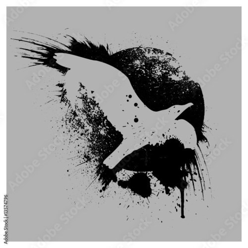 abstract grunge bird vector