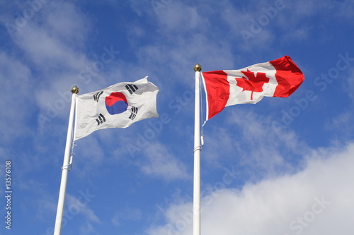 Canadian and Korean Flags