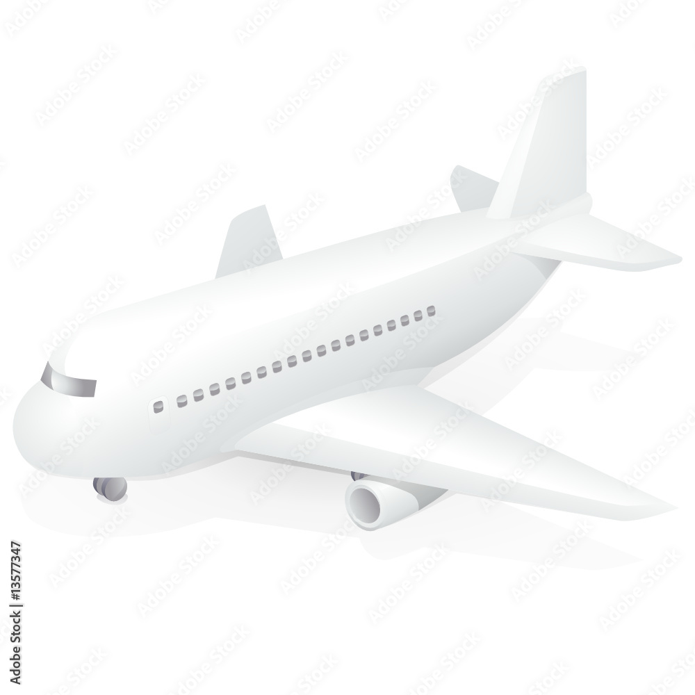 Avion commercial blanc (reflet) Avion commercial blanc (reflet)