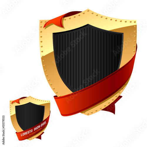 Shield & Ribbon. Vector.