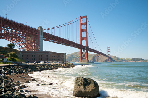 Canvas Print Golden Gate Bridge Beach in San Francisco