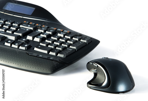 keyboard and mouse on white background