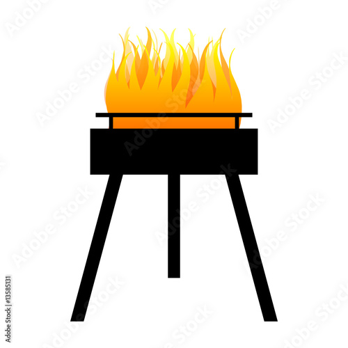 grill in flammen