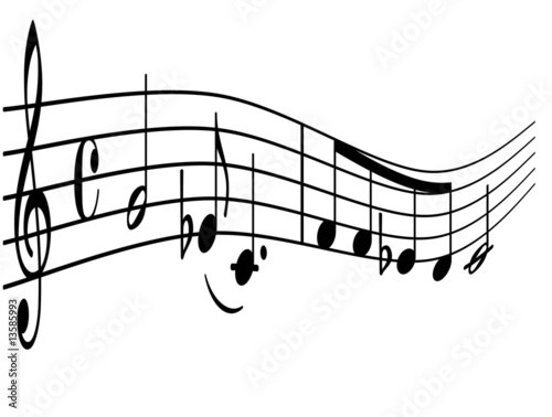Musiknoten geschwungen