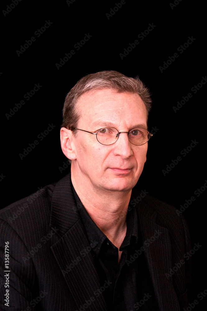 portrait of older man in black