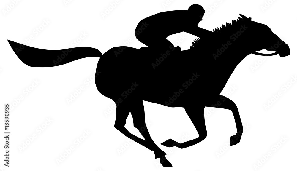 Fototapeta premium rider horse silhouettes