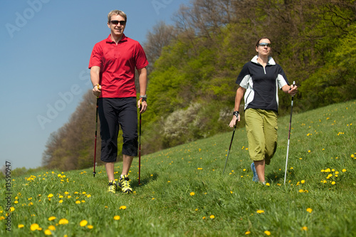 nordic walking in spring