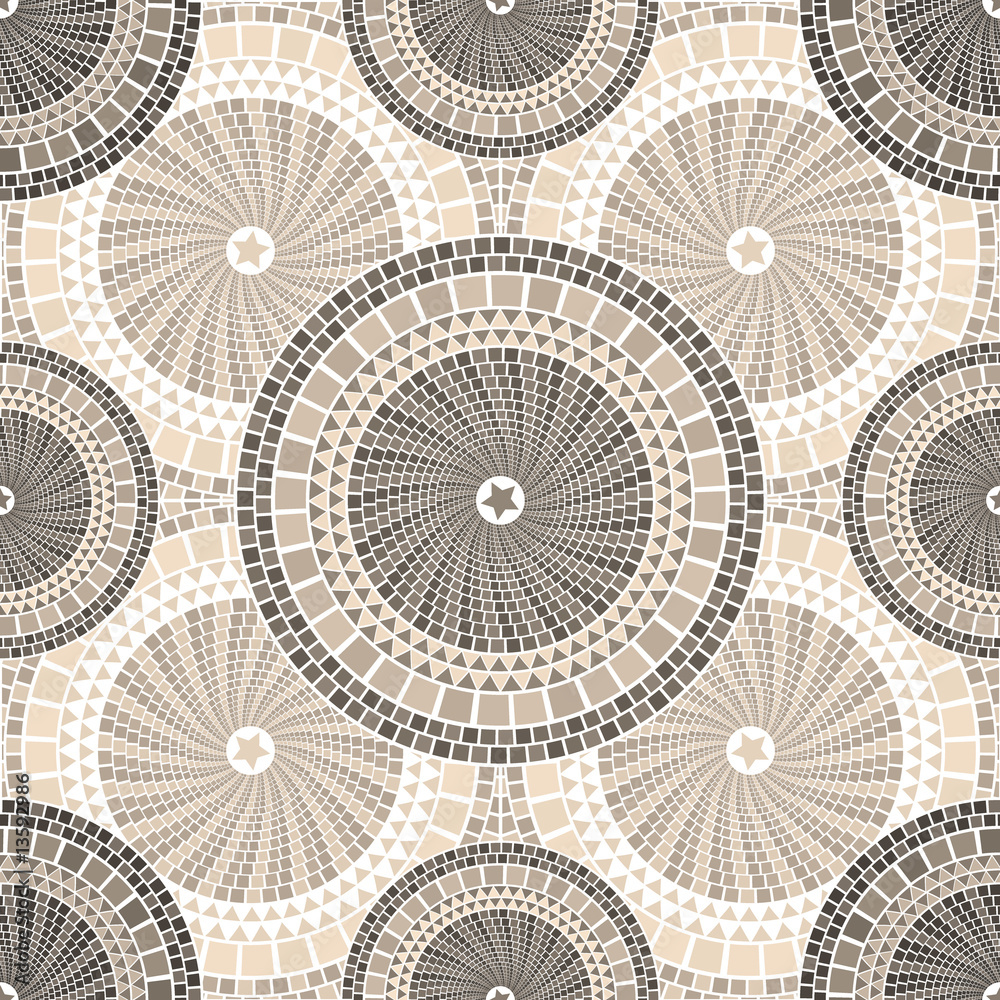 Spanish mosaic pattern in barcelona style seamless tileable