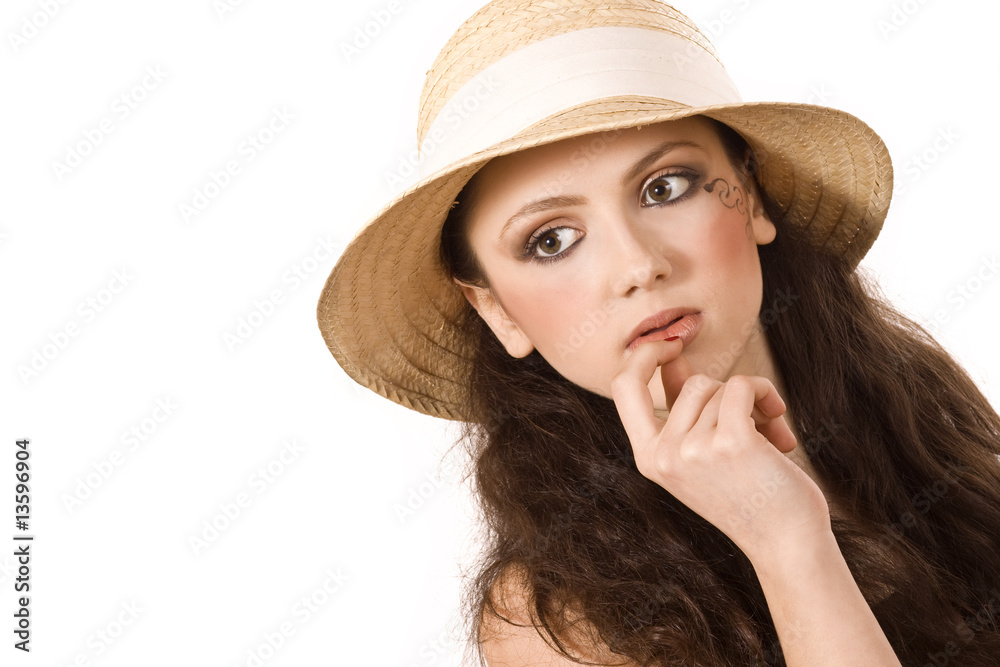 Beautiful young woman. Isolated over white background Beautiful young woman. Isolated over white background