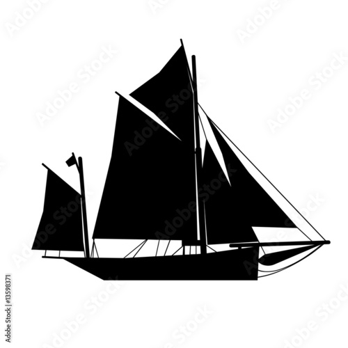 vector vintage sailboat