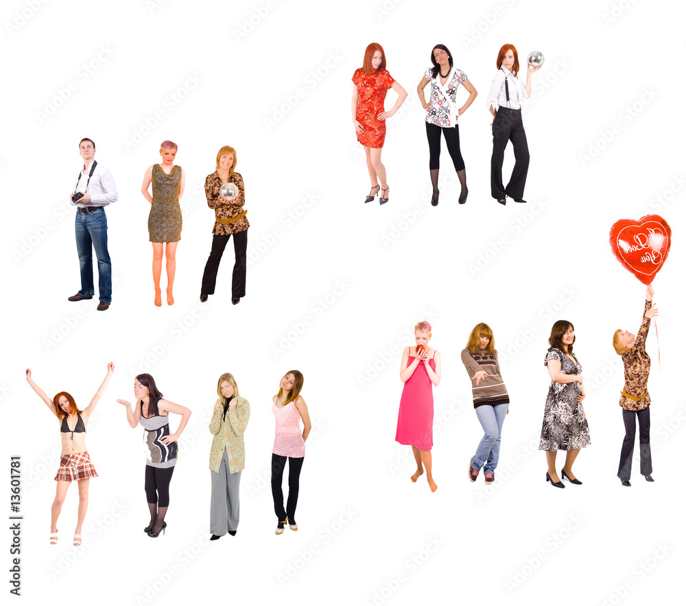 Fototapeta premium 2 groups of multiple people