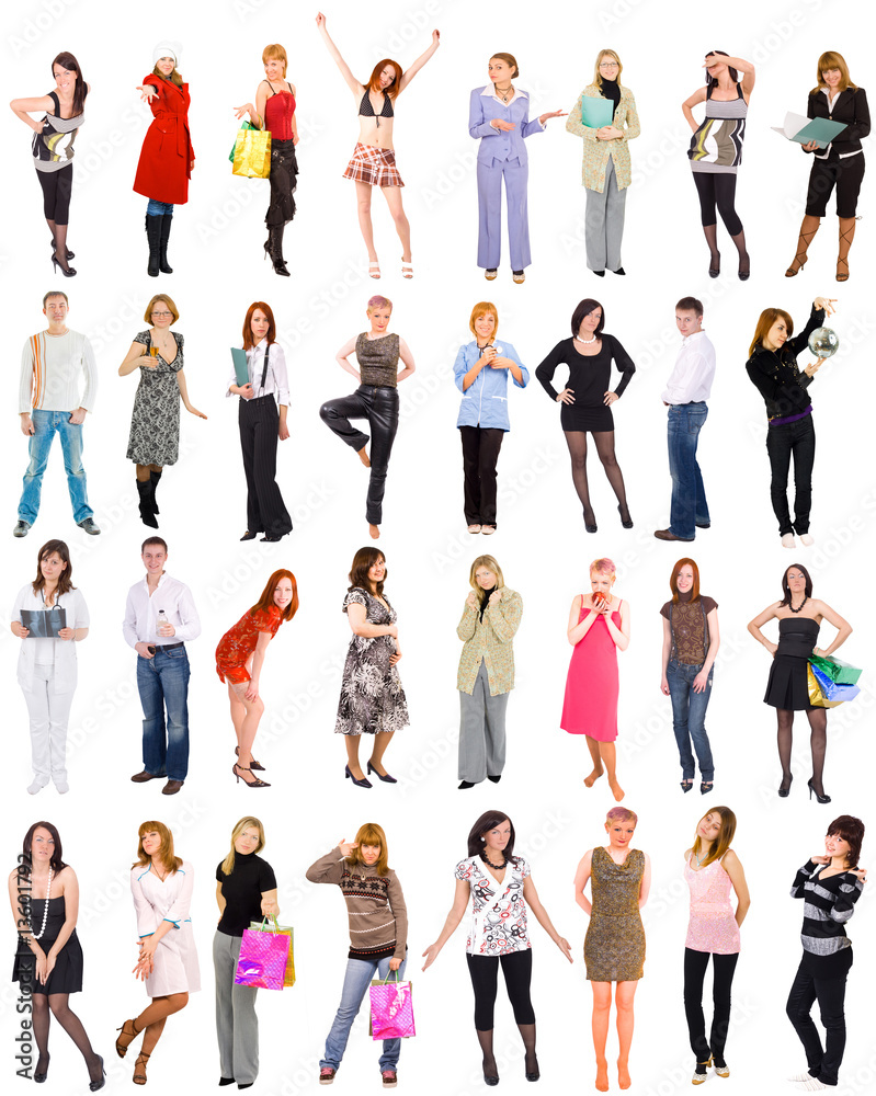 Group of people isolated over white Group of people isolated over white